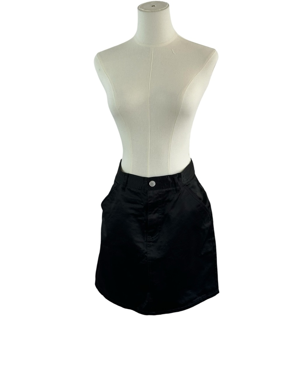 Limited Too Black Satin Mini Skirt Y2K Minimal Streetwear No Size Tag